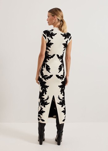 Phase Eight Beth Jacqaurd Dress Black/White Canada | NJIEAU-950